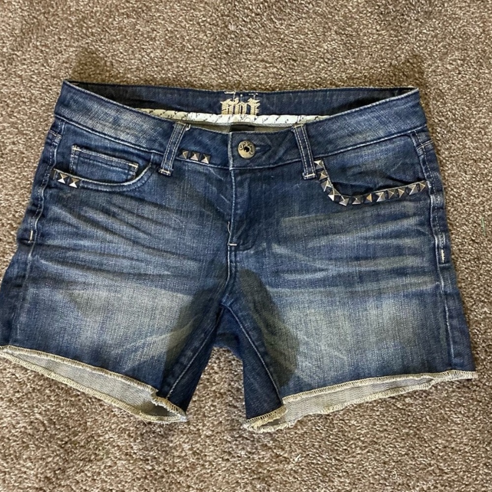 COPY - SPJ Jean Shorts with Silver Studs on Pocket detail